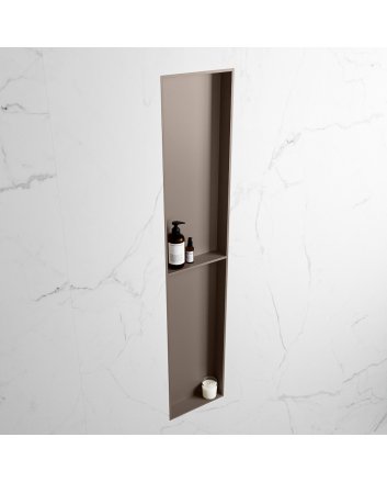 Mondiaz Easy Nis 89,5x29,5cm in solid surface kleur Smoke | Smoke. 2 vakken geschikt voor in- of opbouw