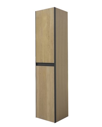 Wiesbaden Lotus kolomkast met 2 deuren 35 cm naturel eik/mat zwart