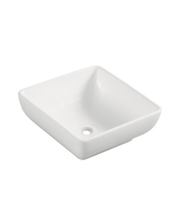 Piazza waskom vierkant 40 x 40 x 15 cm keramiek glans wit