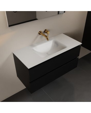 Mondiaz Aivy 100cm badmeubel Urban, wastafel Talc solid surface midden zonder kraangat