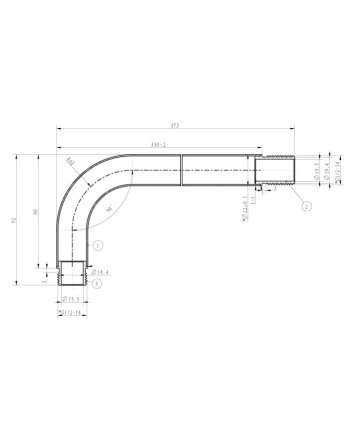 Caral douchearm met muurbevestiging 35 cm chroom