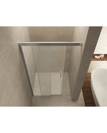 Puerta nisdeur met 1 schuifdeur 1400 x 2000 x 8 mm nano helder glas/chroom