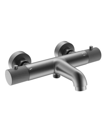 Wiesbaden Ribbd thermostatische badmengkraan hartafstand 15 cm gunmetal