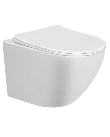 Nibiru rimless wandcloset met toiletzitting softclose en quick release glans wit