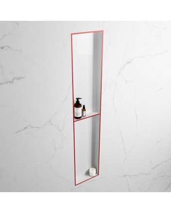 Mondiaz Easy Nis 89,5x29,5cm in solid surface kleur Fire | Talc. 2 vakken geschikt voor in- of opbouw