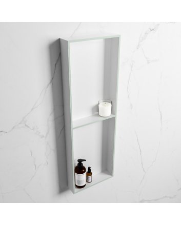 Mondiaz Easy Nis 149,5x29,5cm in solid surface kleur Greey | Talc. 2 vakken geschikt voor in- of opbouw