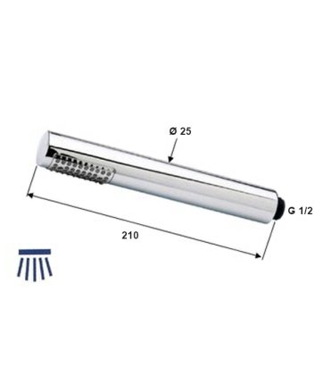 Handdouche ABS rond 1/2'' chroom