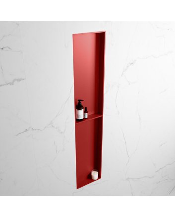 Mondiaz Easy Nis 89,5x29,5cm in solid surface kleur Fire | Fire. 2 vakken geschikt voor in- of opbouw