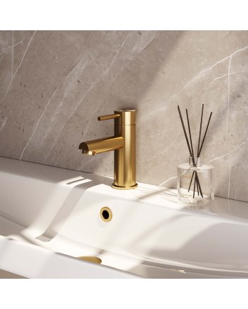 BRAUER Gold Edition lage opbouw wastafelmengkraan model A goud geborsteld PVD