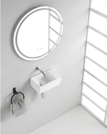 Rhea xxs fontein zonder kraangat 30,5 x 18 x 11 cm keramiek glans wit