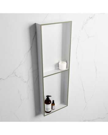 Mondiaz Easy Nis 149,5x29,5cm in solid surface kleur Army | Talc. 2 vakken geschikt voor in- of opbouw