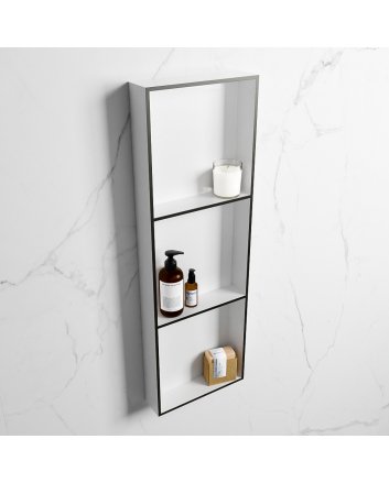 Mondiaz Easy Nis 89,5x29,5cm in solid surface kleur Urban | Talc. 3 vakken geschikt voor in- of opbouw