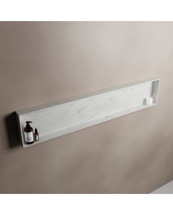 Mondiaz Easy Nis 149,5x29,5cm in solid surface kleur Opalo. 1 vak geschikt voor in- of opbouw