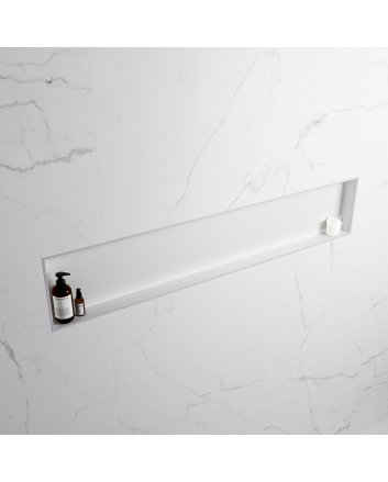 Mondiaz Easy Nis 149,5x29,5cm in solid surface kleur Cale | Talc. 1 vak  geschikt voor in- of opbouw