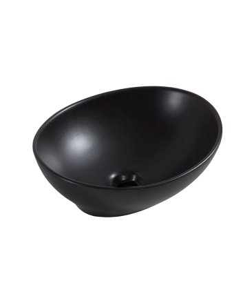 Barco waskom ovaal 40 x 33 x 14,5 cm keramiek mat zwart