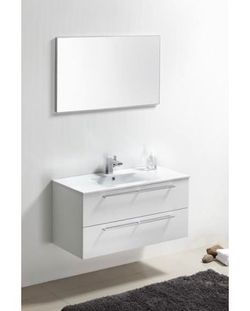 Sani DeLuxe Roma Badmeubelset met aluminium open greep 100 Hoogglans Wit