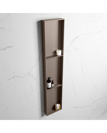 Mondiaz Easy Nis 149,5x29,5cm in solid surface kleur Smoke | Smoke. 3 vakken  geschikt voor in- of opbouw
