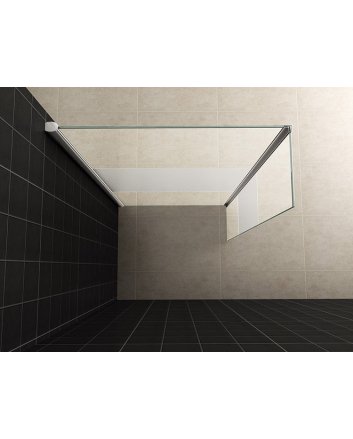 zijwand + hoekprofiel 400x2000 10mm NANO gedeeltelijk matglas
