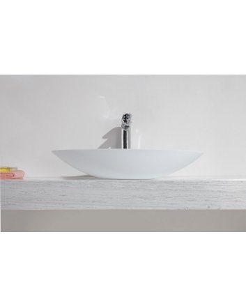 Wiesbaden Kim waskom ovaal 59x35x11 cm solid surface mat wit