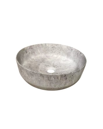 Sani DeLuxe Waskom Keramiek Rond Victoria Color Line incl. clickwaste Marmerlook Grijs