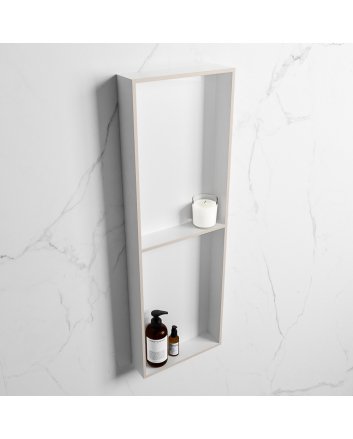 Mondiaz Easy Nis 149,5x29,5cm in solid surface kleur Linen | Talc. 2 vakken geschikt voor in- of opbouw