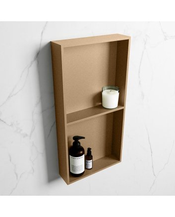 Mondiaz Easy Nis 59,5x29,5cm in solid surface kleur Oro | Oro. 2 vakken geschikt voor in- of opbouw