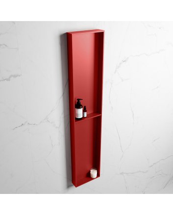 Mondiaz Easy Nis 89,5x29,5cm in solid surface kleur Fire | Fire. 2 vakken geschikt voor in- of opbouw