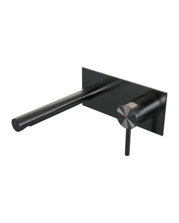 BRAUER Gunmetal Edition inbouw wastafelmengkraan met rechte uitloop en afdekplaat model A1 gunmetal geborsteld PVD