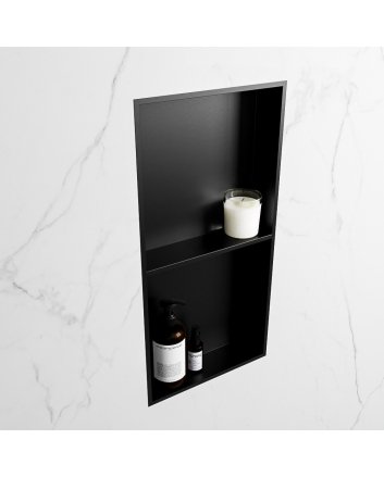 Mondiaz Easy Nis 59,5x29,5cm in solid surface kleur Urban | Urban. 2 vakken geschikt voor in- of opbouw