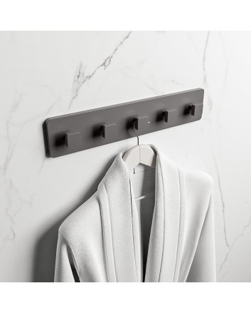 Mondiaz Easy Handdoekhaakjes 45cm solid surface kleur DarkGrey