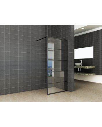 Horizon inloopdouche met raster 1100 x 2000 x 8 mm nano helder glas/mat zwart