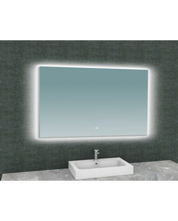 Soul spiegel rechthoek met LED, dimbaar en spiegelverwarming 120 x 80 cm
