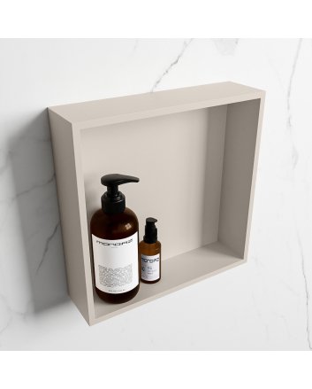 Mondiaz Easy Nis 29,5x29,5cm in solid surface kleur Linen | Linen. 1 vak geschikt voor in- of opbouw