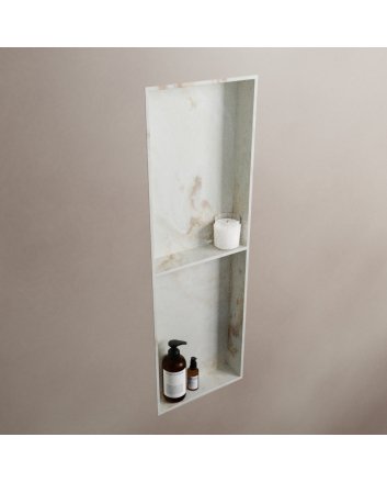 Mondiaz Easy Nis 59,5x29,5cm in solid surface kleur Frappe. 3 vakken  geschikt voor in- of opbouw