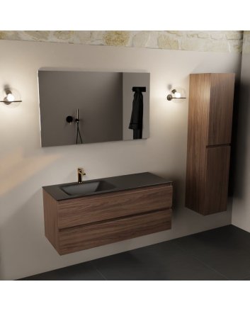 Mondiaz Aivy 120cm badmeubel Mocha, wastafel Urban solid surface links 1 kraangat