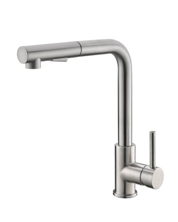304 Reno Twenty keukenkraan met coldstart en uittrekbare handdouche RVS