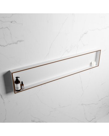 Mondiaz Easy Nis 149,5x29,5cm in solid surface kleur Rust | Talc. 1 vak  geschikt voor in- of opbouw