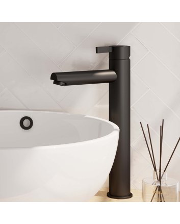 BRAUER Black Edition verhoogde opbouw wastafelmengkraan model E mat zwart