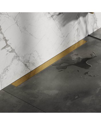 BRAUER Douchegoot met multifunctioneel rooster en flens voor wandmontage 7 x 100 goud geborsteld PVD