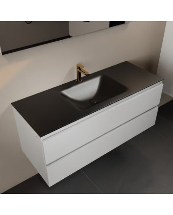 Mondiaz Aivy 120cm badmeubel Talc, wastafel Urban solid surface midden 1 kraangat