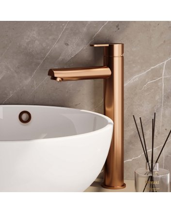BRAUER Copper Edition verhoogde opbouw wastafelmengkraan model D koper geborsteld PVD