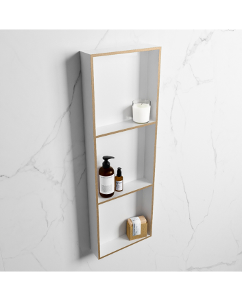 Mondiaz Easy Nis 89,5x29,5cm in solid surface kleur Oro | Talc. 3 vakken geschikt voor in- of opbouw