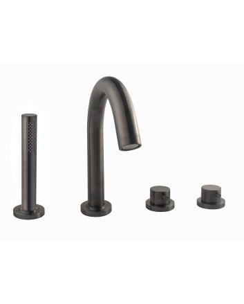 Wiesbaden Caral 4-gats badrandthermostaat afbouwset gunmetal