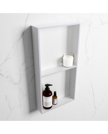 Mondiaz Easy Nis 59,5x29,5cm in solid surface kleur Cale | Talc. 2 vakken geschikt voor in- of opbouw