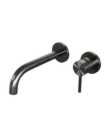 BRAUER Gunmetal Edition inbouw wastafelmengkraan met gebogen uitloop en rozetten model A1 gunmetal geborsteld PVD