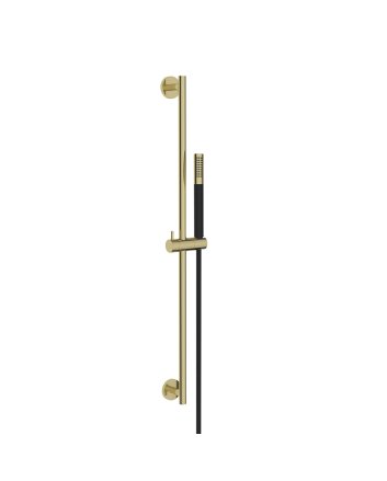 UniMatch glijstangset compleet met staafhanddouche 1 stand geborsteld messing/mat zwart