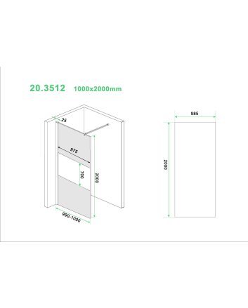 Slim glasplaat 1000 x 2000 x 8 mm nano rookglas met melkglas middenband