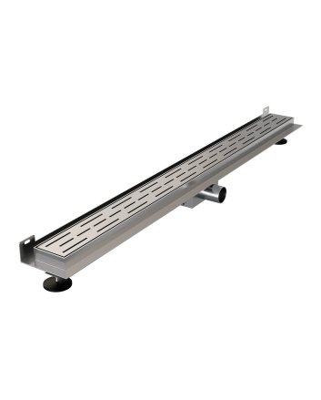 BRAUER Douchegoot met standaard rooster en flens voor wandmontage 7 x 100 RVS geborsteld