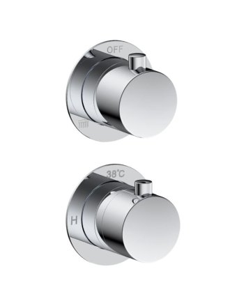 Sani DeLuxe Doucheset inbouw met box thermostaat, muurbevestiging / afwerkringen / douchekop 20 cm rond Chroom