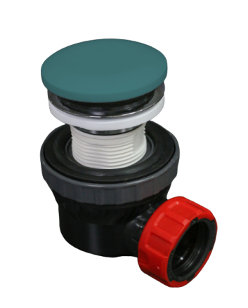 Mondiaz Ruimte besparende click sifon 6,7cm hoog solid surface rond smag